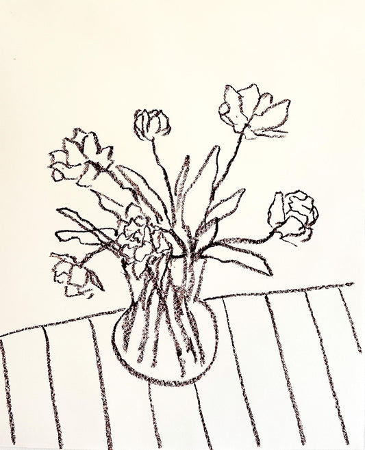 oil pastel tulip studies by Allie Burton