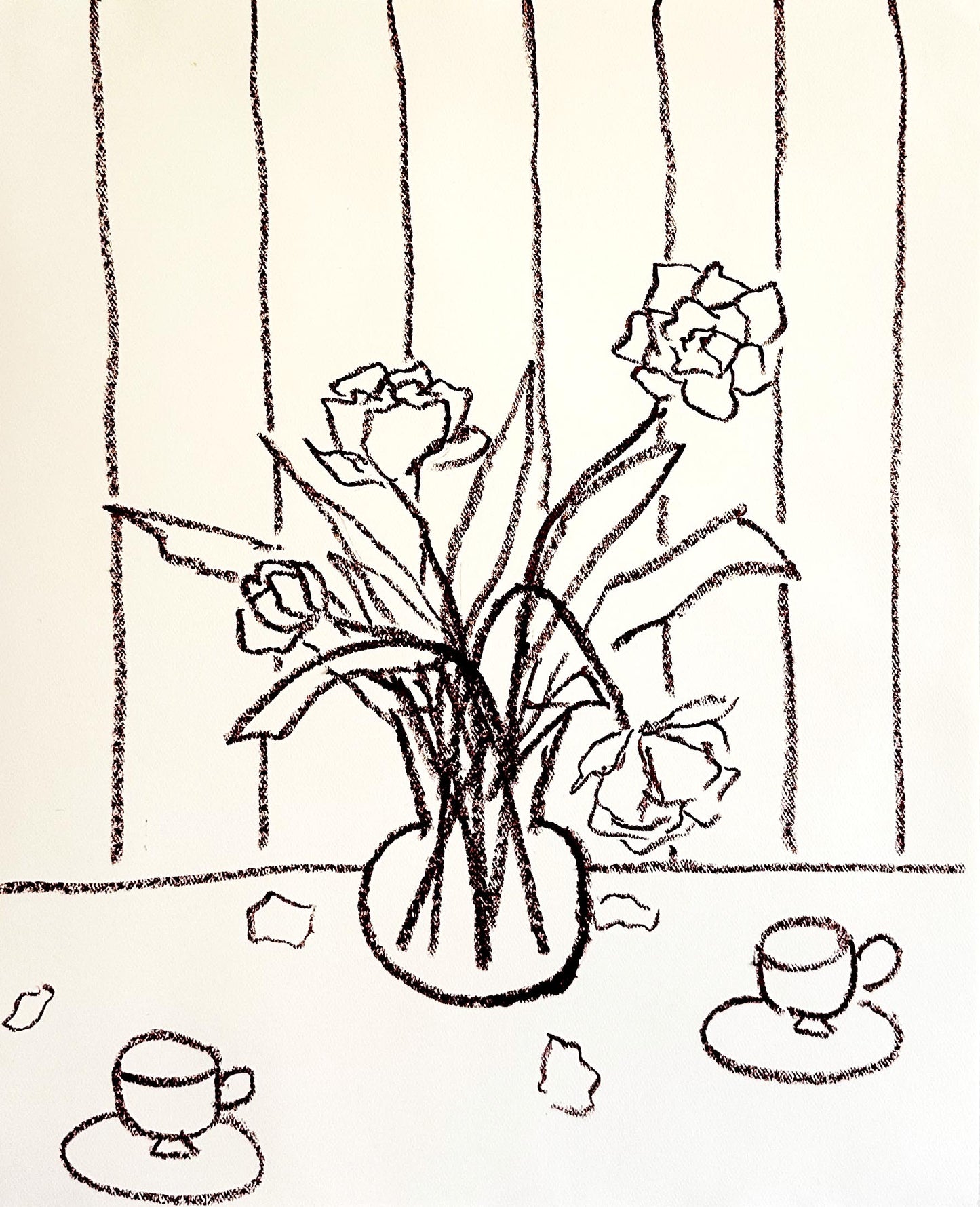 oil pastel tulip studies by Allie Burton