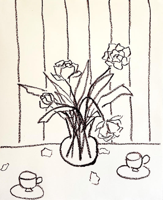 oil pastel tulip studies by Allie Burton