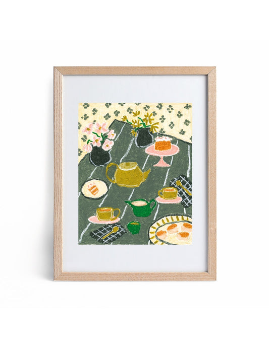 Green Tea Print by Allie Burton Art