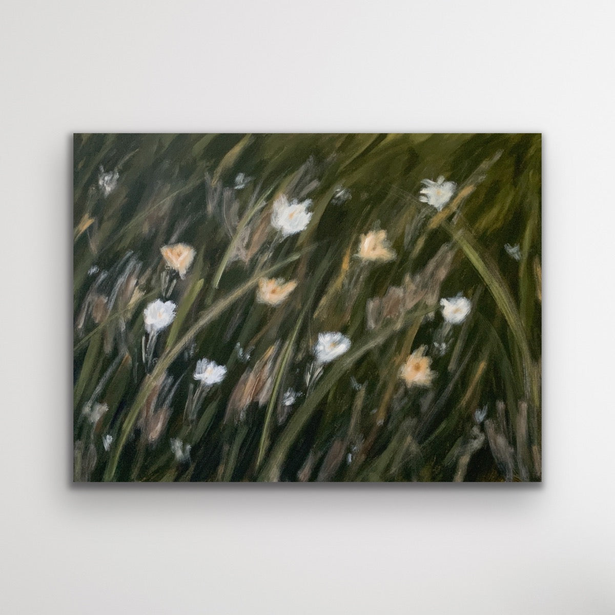"In the Wildflowers" an original 30x40in painting by Allie Burton