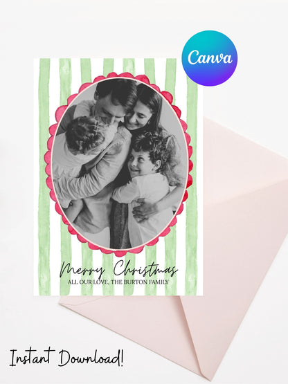 GREEN STRIPED - DIGITAL CHRISTMAS CARD