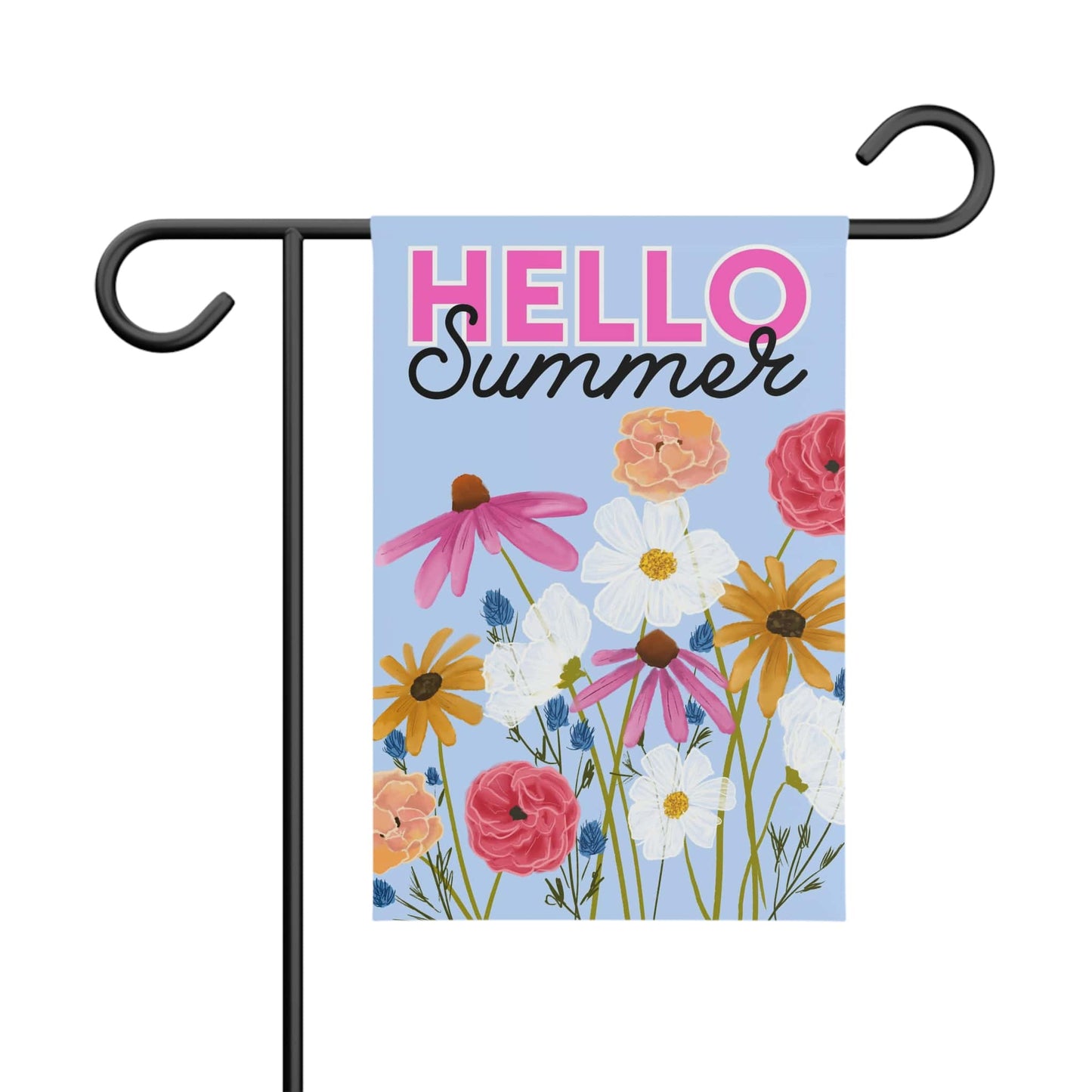 Hello Summer Garden Flag - Allie Burton Art
