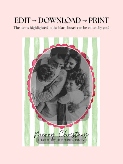 GREEN STRIPED - DIGITAL CHRISTMAS CARD