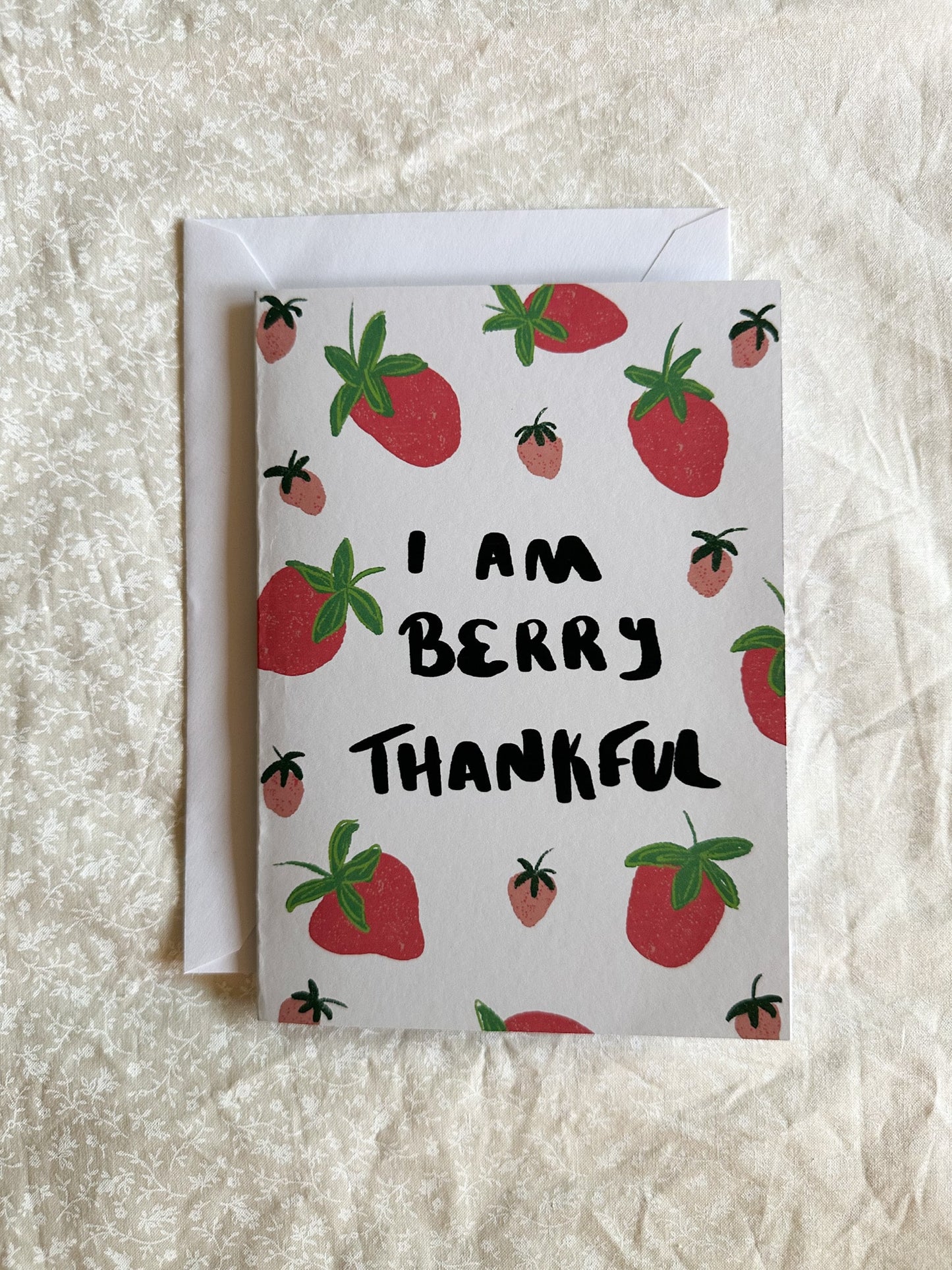 I am Berry Thankful card - Allie Burton Art