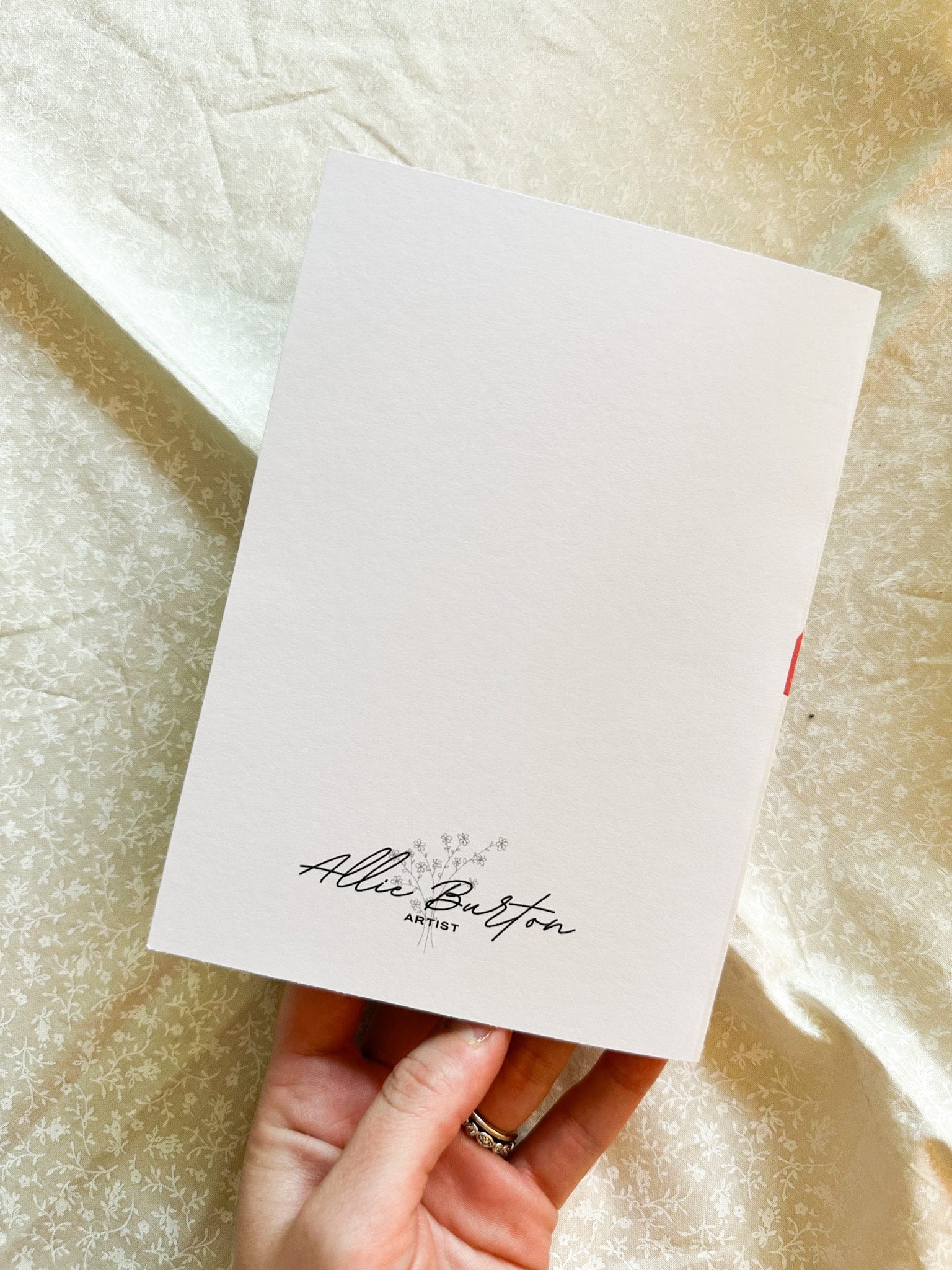 Back of greeting cards - Allie Burton Art