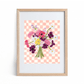 "Change of Heart" checkered, floral art print by Allie Burton