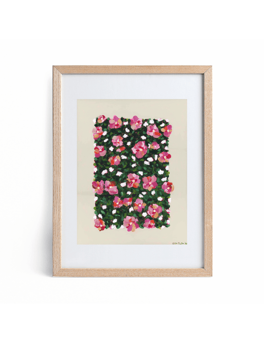 "Lost in Translation" vertical, floral art print by Allie Burton