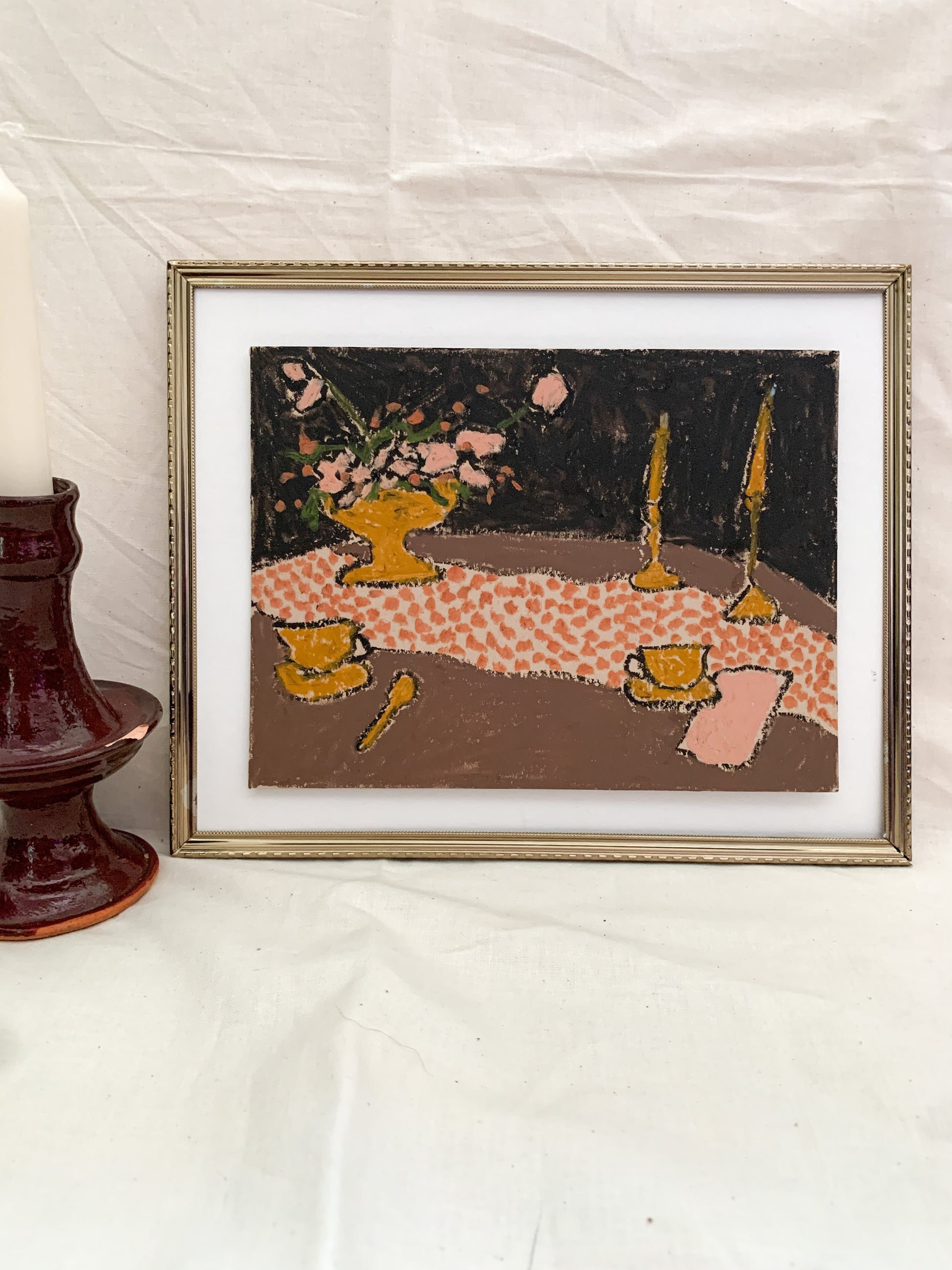 "At Midnight" an original 6x8in oil pastel by allie burton