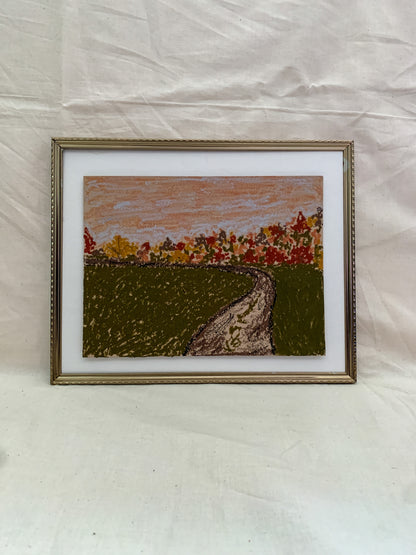 "Road to You" an original 6x8in oil pastel by allie burton