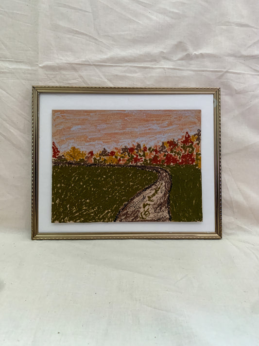"Road to You" an original 6x8in oil pastel by allie burton